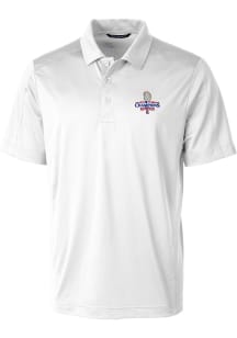Cutter and Buck Texas Rangers Mens White 2023 World Series Champions Prospect Short Sleeve Polo
