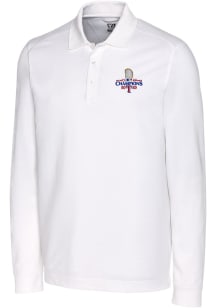 Cutter and Buck Texas Rangers Mens White 2023 World Series Champions Advantage Long Sleeve Polo ..
