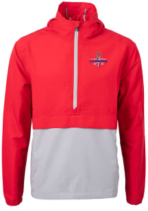 Cutter and Buck Texas Rangers Mens Red 2023 World Series Champions Charter Eco Pullover Jackets