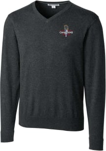Cutter and Buck Texas Rangers Mens Charcoal 2023 World Series Champions Lakemont Long Sleeve Swe..