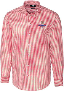 Cutter and Buck Texas Rangers Mens Red 2023 World Series Champions Easy Care Long Sleeve Dress S..