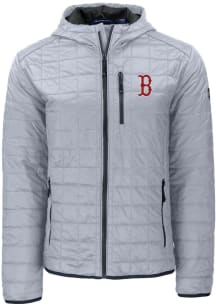 Cutter and Buck Boston Red Sox Mens Grey Rainier PrimaLoft Hooded Filled Jacket