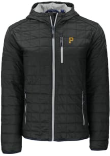 Cutter and Buck Pittsburgh Pirates Mens Black Rainier PrimaLoft Hooded Filled Jacket