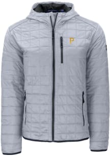 Cutter and Buck Pittsburgh Pirates Mens Grey Rainier PrimaLoft Hooded Filled Jacket