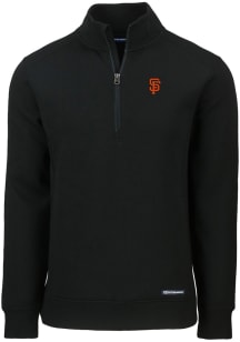Cutter and Buck San Francisco Giants Mens Black Roam Long Sleeve 1/4 Zip Pullover