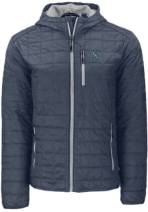 Cutter and Buck Seattle Mariners Mens Grey Rainier PrimaLoft Hooded Filled Jacket