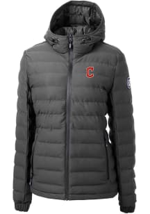 Cutter and Buck Cleveland Guardians Womens Grey C Logo Mission Ridge Repreve Filled Jacket