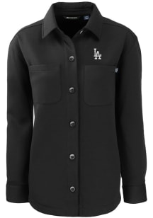 Cutter and Buck Los Angeles Dodgers Womens Black Roam Shirt Light Weight Jacket