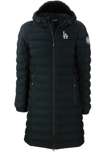 Cutter and Buck Los Angeles Dodgers Womens Black Mission Ridge Repreve Long Heavy Weight Jacket