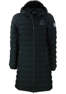 Cutter and Buck Miami Marlins Womens Black Mission Ridge Repreve Long Heavy Weight Jacket