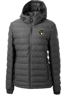 Cutter and Buck Milwaukee Brewers Womens Grey Mission Ridge Repreve Filled Jacket