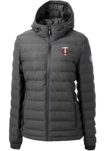 Cutter and Buck Minnesota Twins Womens Grey Mission Ridge Repreve Filled Jacket