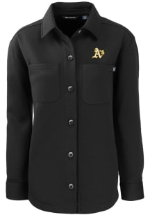 Cutter and Buck Oakland Athletics Womens Black Roam Shirt Light Weight Jacket