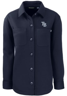 Cutter and Buck Tampa Bay Rays Womens Navy Blue Roam Shirt Light Weight Jacket