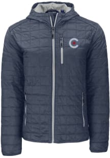 Cutter and Buck Chicago Cubs Mens Grey City Connect Rainier PrimaLoft Hooded Filled Jacket