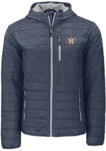 Cutter and Buck Houston Astros Mens Grey City Connect Rainier PrimaLoft Hooded Filled Jacket