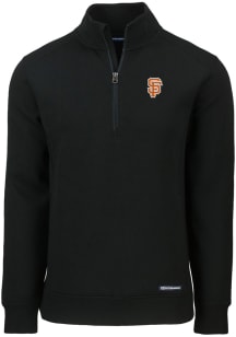 Cutter and Buck San Francisco Giants Mens Black City Connect Roam Long Sleeve 1/4 Zip Pullover