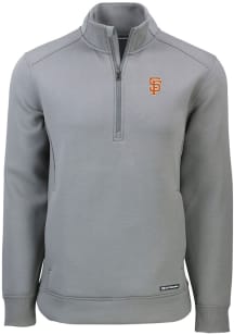 Cutter and Buck San Francisco Giants Mens Grey City Connect Roam Long Sleeve 1/4 Zip Pullover