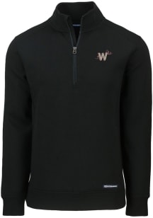 Cutter and Buck Washington Nationals Mens Black City Connect Roam Long Sleeve 1/4 Zip Pullover