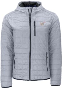 Cutter and Buck Washington Nationals Mens Grey City Connect Rainier PrimaLoft Hooded Filled Jack..