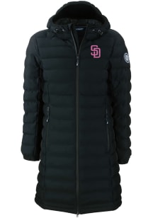 Cutter and Buck San Diego Padres Womens Black City Connect Mission Ridge Repreve Long Heavy Weig..