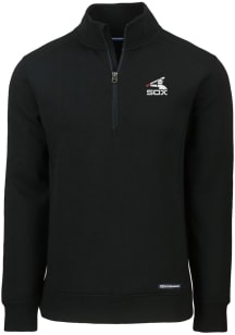 Cutter and Buck Chicago White Sox Mens Black Cooperstown Roam Long Sleeve 1/4 Zip Pullover