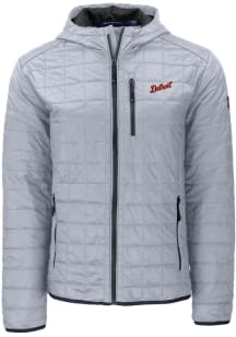 Cutter and Buck Detroit Tigers Mens Grey Cooperstown Rainier PrimaLoft Hooded Filled Jacket