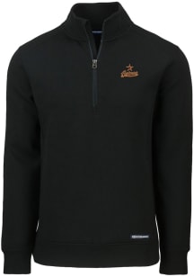 Cutter and Buck Houston Astros Mens Black Cooperstown Roam Long Sleeve 1/4 Zip Pullover