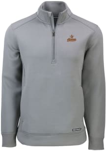Cutter and Buck Houston Astros Mens Grey Cooperstown Roam Long Sleeve 1/4 Zip Pullover