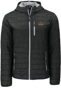 Cutter and Buck Houston Astros Mens Black Cooperstown Rainier PrimaLoft Hooded Filled Jacket