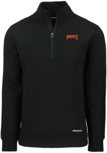 Cutter and Buck Pittsburgh Pirates Mens Black Cooperstown Roam Long Sleeve 1/4 Zip Pullover