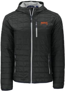 Cutter and Buck Pittsburgh Pirates Mens Black Cooperstown Rainier PrimaLoft Hooded Filled Jacket