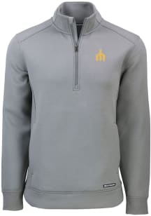Cutter and Buck Seattle Mariners Mens Grey Cooperstown Roam Long Sleeve 1/4 Zip Pullover