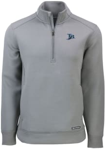 Cutter and Buck Tampa Bay Rays Mens Grey Cooperstown Roam Long Sleeve 1/4 Zip Pullover
