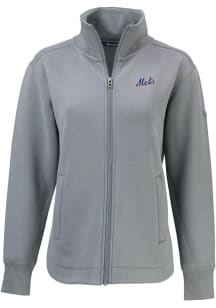 Cutter and Buck New York Mets Womens Grey Cooperstown Roam Light Weight Jacket