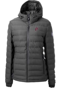 Cutter and Buck Philadelphia Phillies Womens Grey Cooperstown Mission Ridge Repreve Filled Jacke..