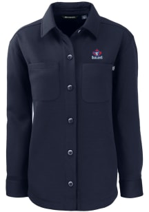 Cutter and Buck Toronto Blue Jays Womens Navy Blue Cooperstown Roam Shirt Light Weight Jacket