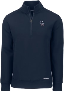 Cutter and Buck Colorado Rockies Mens Navy Blue Stars and Stripes Roam Long Sleeve 1/4 Zip Pullo..