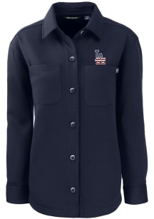 Cutter and Buck Los Angeles Dodgers Womens Navy Blue Stars and Stripes Roam Light Weight Jacket
