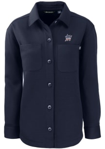 Cutter and Buck Miami Marlins Womens Navy Blue Stars and Stripes Roam Light Weight Jacket