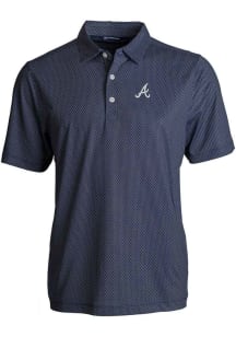 Cutter and Buck Atlanta Braves Big and Tall Navy Blue Pike Symmetry Big and Tall Golf Shirt