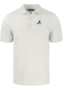 Cutter and Buck Atlanta Braves Big and Tall White Pike Symmetry Big and Tall Golf Shirt