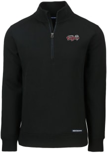 Cutter and Buck Lansing Lugnuts Mens Black Roam Long Sleeve 1/4 Zip Pullover