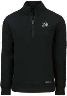 Cutter and Buck Omaha Storm Chasers Mens Black Roam Long Sleeve 1/4 Zip Pullover