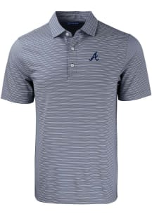 Cutter and Buck Atlanta Braves Big and Tall Navy Blue Forge Double Stripe Big and Tall Golf Shir..