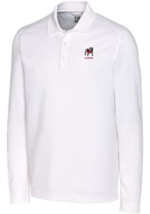 Cutter and Buck Georgia Bulldogs Mens White Alumni Advantage Long Sleeve Polo Shirt