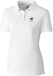 Cutter and Buck Georgia Bulldogs Womens White Alumni Advantage Short Sleeve Polo Shirt