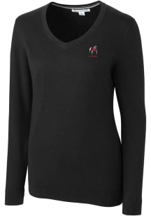 Cutter and Buck Georgia Bulldogs Womens Black Alumni Lakemont Long Sleeve Sweater