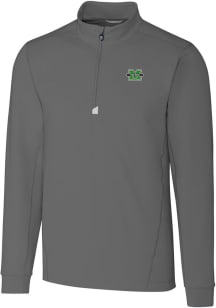 Cutter and Buck Marshall Thundering Herd Mens Grey Traverse Big and Tall 1/4 Zip Pullover