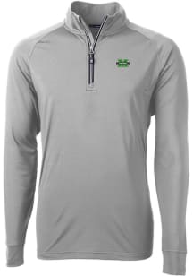 Cutter and Buck Marshall Thundering Herd Mens Grey Adapt Eco Big and Tall 1/4 Zip Pullover